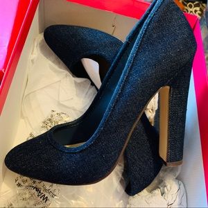 Women denim heels